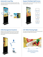 Pantalla de señalización digital de pie Lcd Uhd 4K, kiosco de pantalla táctil, reproductor de publicidad de tótem de 49 55 65 pulgadas, publicidad digital