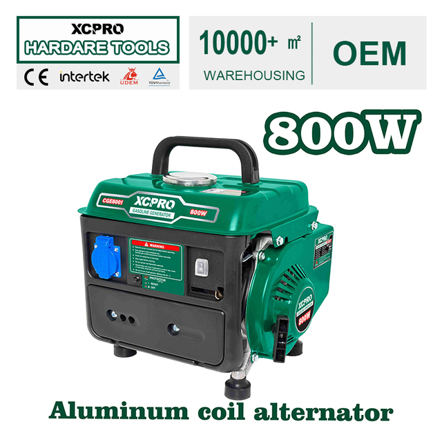 Mini Gas Generator 800W Single Phase 220-240V Air Cooled 2 Stroke Engine Recoil Start Portable Power Generator Color Box Packing