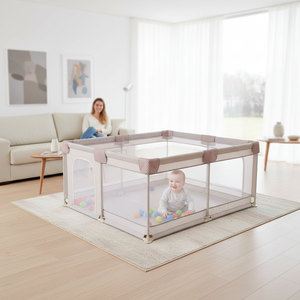 Parc pour bébé pliable de voyage, grand espace, parc pour bébé facile à utiliser, parc pour tout-petits avec petite porte, parc pour enfants en plein air - Product Image 1