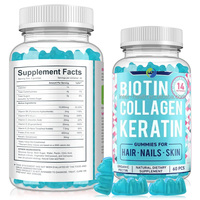 Gummies de Collagène Végétalien OEM, Vitamines, Biotine, Collagène et Kératine, Suppléments pour Cheveux, Peau et Ongles