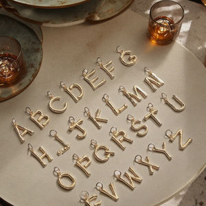 26 letras <span class=keywords><strong>minúsculas</strong></span> apilables encantos collar pulsera colgante 925 plata esterlina chapado en oro moda cien - Product Image 6