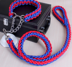 Nieuwe Achtstrengs Geweven Hondenhalsband Buiten Nylon Riem Voor Huisdieren Explosieveilige Ponsen Hondenriem - Product Image 6