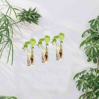 Pot terarium kaca gantung dinding, vas bunga Oblate untuk tanaman hidroponik rumah kantor dekorasi ruang tamu