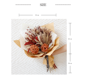 Bouquet de fleurs en gros, assortiment d'hortensia et d'herbe de pampas, bouquet de fleurs séchées pour décoration de mariage - Product Image 5