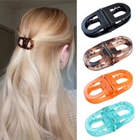 Pince à cheveux magnétique ronde motif écaille de tortue, accessoire capillaire minimaliste, clip sans pli pour coiffure quotidienne