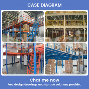 Plateforme de stockage en acier modulaire personnalisée avec garde-corps de sécurité et escalier, système de rayonnage pour <span class=keywords><strong>mezzanine</strong></span> en acier - Product Image 3