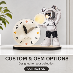 Astronaut MDF Desk Clock Crystal Film Tabletop Timepiece for Kids Room Office Gift Shop Modern Decor Collections - Product Image 6