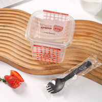 Boîte à emporter tasse en plastique salade à emporter gelée Biscuits emballage crème glacée boîte en plastique pour animaux de compagnie