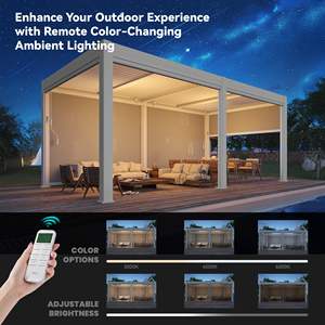 Gazebo et pavillon en aluminium noir 3*6 personnalisable <span class=keywords><strong>Volet</strong></span> étanche robuste <span class=keywords><strong>pour</strong></span> jardin extérieur - Product Image 2