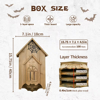 Nichoir en bois pour chauves-souris, conçu comme un château pour attirer les chauves-souris en extérieur et facile à installer. Nichoir en bois pour animaux de compagnie.