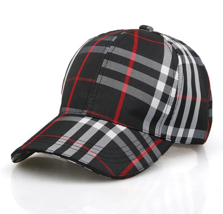 Factory wholesale men's outdoor checked sports baseball caps for women sunshade sunscreen cap golf