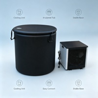 Baignoire portable à paroi souple pour bain froid avec couvercle et refroidisseur, pour la récupération sportive et la thérapie par l'eau froide des athlètes