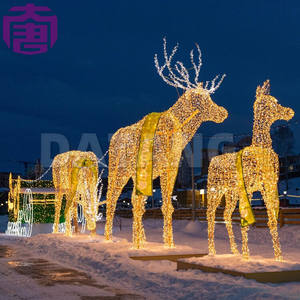 3d Standing Reindeer Ip65 Rated Iron Frame Led <b>Light</b> Sculpture For Outdoor <b>Christmas</b> Animal Decorations - Product Image 4