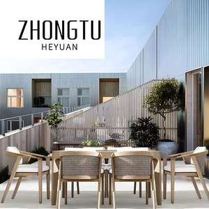 Mesa y sillas <span class=keywords><strong>de</strong></span> patio <span class=keywords><strong>de</strong></span> ocio al aire libre moderna Villa <span class=keywords><strong>terraza</strong></span> jardín Silla <span class=keywords><strong>de</strong></span> ratán antiséptico restaurante Silla <span class=keywords><strong>de</strong></span> comedor <span class=keywords><strong>de</strong></span> madera <span class=keywords><strong>de</strong></span> teca - Product Image 2