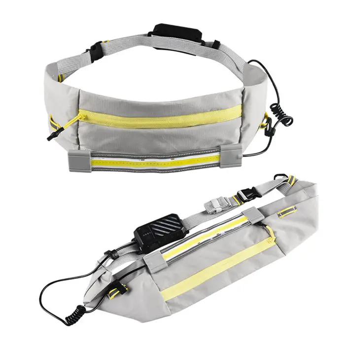 Waterproof Portable Sports Jogging LED Waist Bag Rechargeable Cycling Night Safety LED Reflective Running Belt Pouch