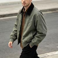 Vestes de travail d'automne Detroit Worker Zipper pour hommes, fermeture éclair intégrale, décontractées pour l'extérieur