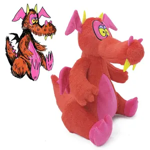 Brinquedo de pelúcia de dinossauro, brinquedo de pelúcia macia, fofo e vermelho com logotipo personalizado, imperdível