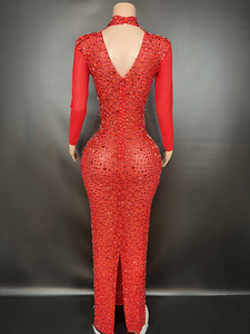 <span class=keywords><strong>Robe</strong></span> de soirée à paillettes Vêtements de <span class=keywords><strong>grossesse</strong></span> de luxe avec strass <span class=keywords><strong>Robe</strong></span> de soirée à manches longues pour femme élégante - Product Image 6