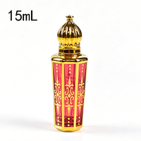 Flacon de parfum attar arabe de luxe carré avec bouchon dôme doré, en verre vide, conteneur d'huile essentielle de Dubaï, logo personnalisé