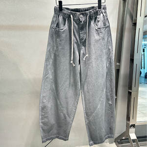 पुरुषों की काली श्रृंखला सामरिक जींस लड़के बुगी शीतकालीन कार्यालय चमड़े के कपड़े पैंट सीधे पैटर्न मध्य आरामदायक सवारी पतलून - Product Image 1