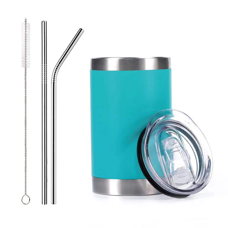 Food Grade 304 Stainless Steel Thermo Cup Wine Travel Coffee Mug Insulated Tumbler with Lid and Straw