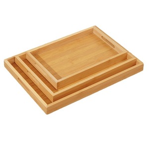 Plateau de service en bambou rectangulaire, plateau à thé en bois massif, plateau à fruits, plateau à pain pour hôtel et restaurant, style simple - Product Image 5