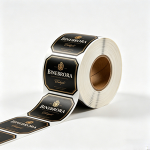 Etiquetas Personalizadas para Licores en Rollo con Lámina Negra y Dorada, Etiquetas Autoadhesivas de Lujo con Relieve para Botellas de Licores y <span class=keywords><strong>Whisky</strong></span> - Product Image 2