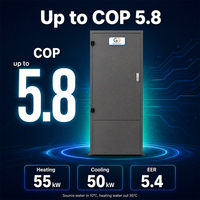 Pompe à chaleur géothermique GTGLOBE 55 kW R32/R410A, chauffage, refroidissement et eau chaude pour hôtel, tout-en-un monobloc, CE