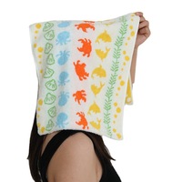 Weoui Adult Cute Cartoon Ins-Style All-Cotton Quick-dry Absorbent Square Face Towel Household