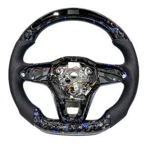 <span class=keywords><strong>พวงมาลัย</strong></span>คาร์บอนไฟเบอร์สีน้ำเงินแบบฟอร์จจากโรงงาน พร้อมไฟ LED สำหรับรถยนต์ Volkswagen MK8 MK7 MK6 Golf R GTI GTD GTE Polo Golf8 Golf7 - Product Image 1