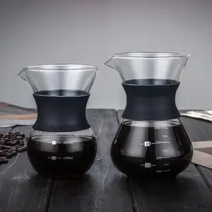 Pour Over Coffee Maker Elegant Coffee Dripper Pot Glass Coffee Pot With Silicone Sleeve