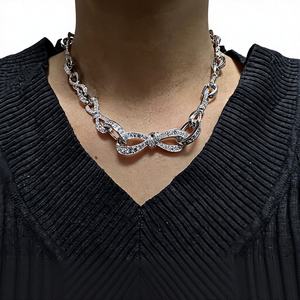 Collar Infinito Trenzado con Diamante Cultivado en Laboratorio de 17.5 Quilates, 18 Pulgadas, Oro Blanco de 14K con Baño de Rodio, Claridad DEF Blanco VVS/VS - Product Image 1