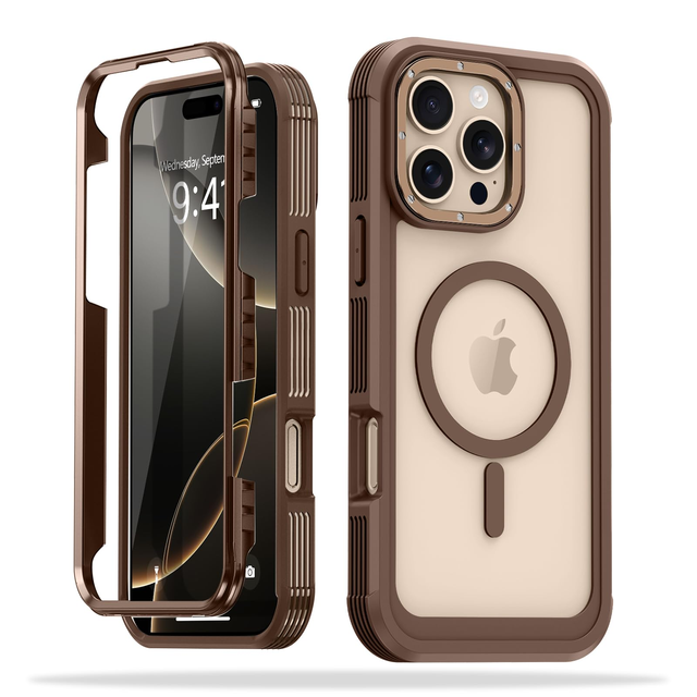 For iPhone 17 AIR 16 Pro Max 15 Case 360 Full Body Shockproof Hard PC Soft TPU Bumper Magnetic Anti Drop Protection Phone Case