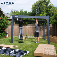 Kit de Pérgola de Aluminio Jiake, con Recubrimiento en Polvo, Techo de Láminas Ajustables, Gazebo para Exteriores, Balcón/Terraza/Jardín