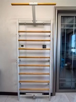 Échelle suédoise Sunoviz en bois de hêtre, cadre à double barre de traction, équipement de gym multifonctionnel pour la maison, pour le yoga et le Pilates, à fixer au mur