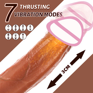 Gode vibrant réaliste avec télécommande sans fil, chauffage télescopique, massage vaginal du point G féminin, jouets sexuels pour <span class=keywords><strong>femmes</strong></span> - Product Image 4