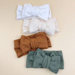 Diadema Extra Grande con Lazo para Bebés y Niños Pequeños, con Diadema de Punto Waffle, Protección de Fontanela, <span class=keywords><strong>Turbante</strong></span> con Lazo, Accesorios para el Cabello - Product Image 5