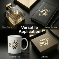 Étiquette adhésive en or de luxe personnalisée, autocollant métallique, imperméable, gaufrage 3D, logo métallique