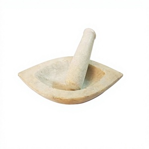 Mortero y pilón de mármol de la más alta calidad, tamaño y forma personalizados, para triturar y moler hierbas, especias y ajo. - Product Image 1