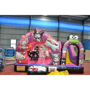 Castello Gonfiabile Commerciale Popolare con Scivolo a Tema Cartone Animato Kuromi, Castello Rimbalzante da Esterno Hello Kitty per Bambine - Product Image 1