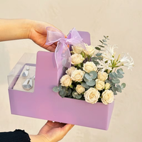 Boîte à fleurs en carton ondulé recyclable, boîte à gâteau portable en forme de L, emballage en papier pour cadeaux de luxe, emballage durable pour boulangerie