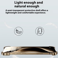 Étui de téléphone portable de luxe sans bordure, avec objectif autonome, protection d'appareil photo en TPU antichoc, pour 15 XR 16promax, coins en métal