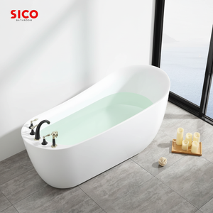 <span class=keywords><strong>Baignoire</strong></span> autoportante ovale en acrylique sans couture avec dossier ergonomique - Product Image 1