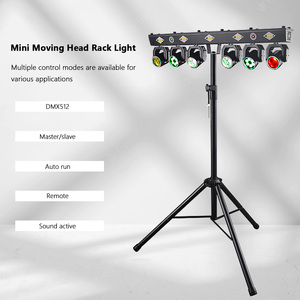 Faro mobile a 6 teste da 120W per illuminazione scenica, effetto strobo RGB, controllo DMX512 e audio, per DJ e spettacoli discoteche - Product Image 2