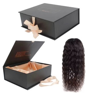 Scatola di Carta Nera Riciclabile di Lusso per Confezione Parrucche, Chiusura Magnetica, Design Personalizzato con Logo, Confezione Regalo <span class=keywords><strong>Pieghevole</strong></span> - Product Image 2