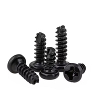 Vis autotaraudeuses à tête cruciforme en acier au carbone, métriques, haute résistance, plaquées zinc noir, petites, à tête ronde Phillips