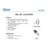 Xiner IGBT XNF6N60T XNF15N60T XNF19N60T XNF20N60T XNF30N60T avec 6A 15A 19A 20A 30A 600V TO-220F-3