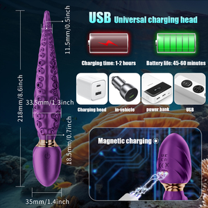 AV Wand <b>Vibrator</b> G-Spot Clitoral Stimulator Octopus Tentacle Dildo Unisex Masturbator Anal Plug IPX7 Waterproof Silicone 10 - Product Image 6
