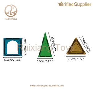 热销玩具56支儿童教育DIY磁性积木ABS塑料房屋模型<span class=keywords><strong>3</strong></span>岁以上儿童包装套装 - Product Image 4