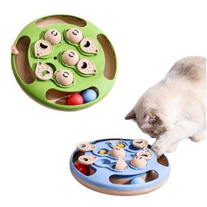 Jouet interactif pour chat : Plateau tournant avec distributeur de nourriture caché réglable, balle de <span class=keywords><strong>ping</strong></span>-<span class=keywords><strong>pong</strong></span> pour l'entraînement IQ et le divertissement des chats d'intérieur - Product Image 1